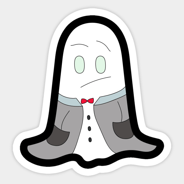 Cute ghost in tuxedo Sticker by mycko_design